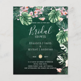 LeahG Boda de la hoja floral verde tropical