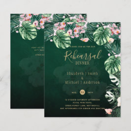 LeahG Boda de la hoja floral verde tropical