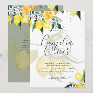 LeahG Citrus Lemons Boda presupuestal Invitar Amar