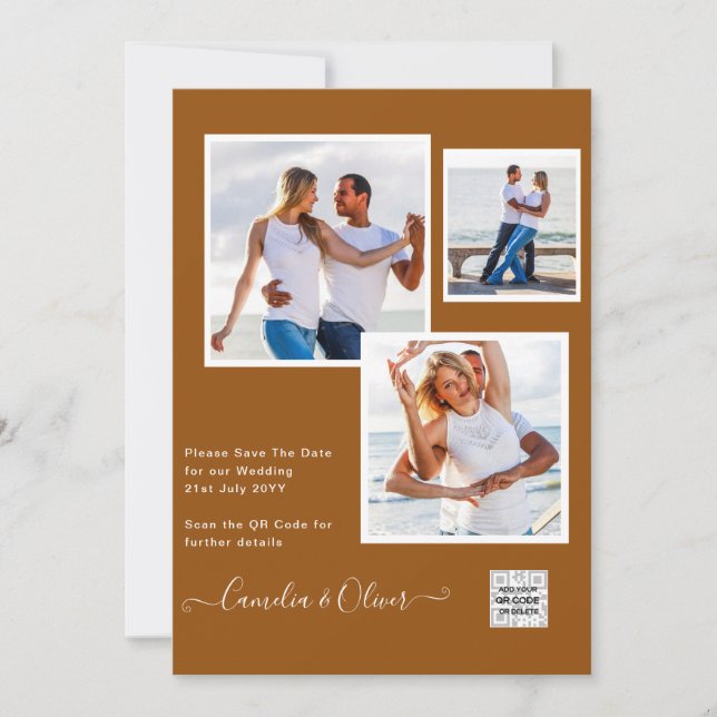 Leahg FOTO INVITACIÓN DE BODA Guarda la Fecha Grac (Anverso)