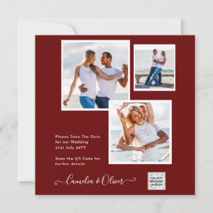 Leahg FOTO INVITACIÓN DE BODA Guardar la Fecha Gra