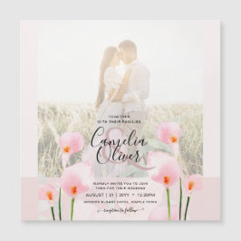 LeahG Pink Calla Lily FOTO Overlay Wedte Invite de