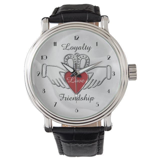 Lealtad Amor Amistad Claddagh Reloj De Escritura (Anverso)