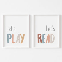 Leamos y juguemos al boho wall art set de 2