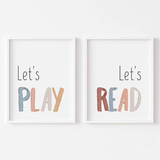Leamos y juguemos al boho wall art set de 2 (Subido por el creador)