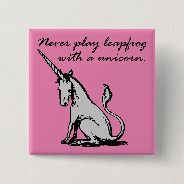 Leapfrog Con Un Unicornio Divertido Botón Insignia (Anverso)