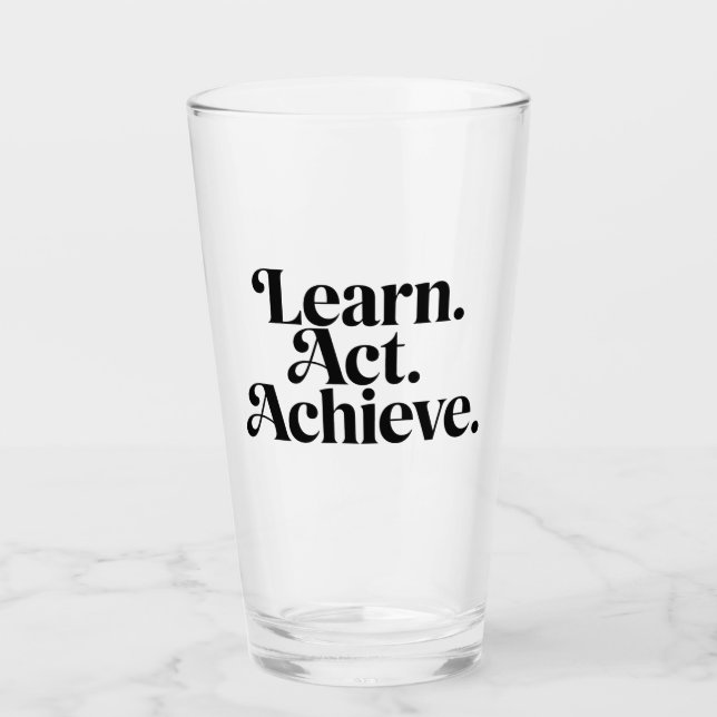 "Learn. Act. Achieve." - Art Typographique Minimal (Anverso)