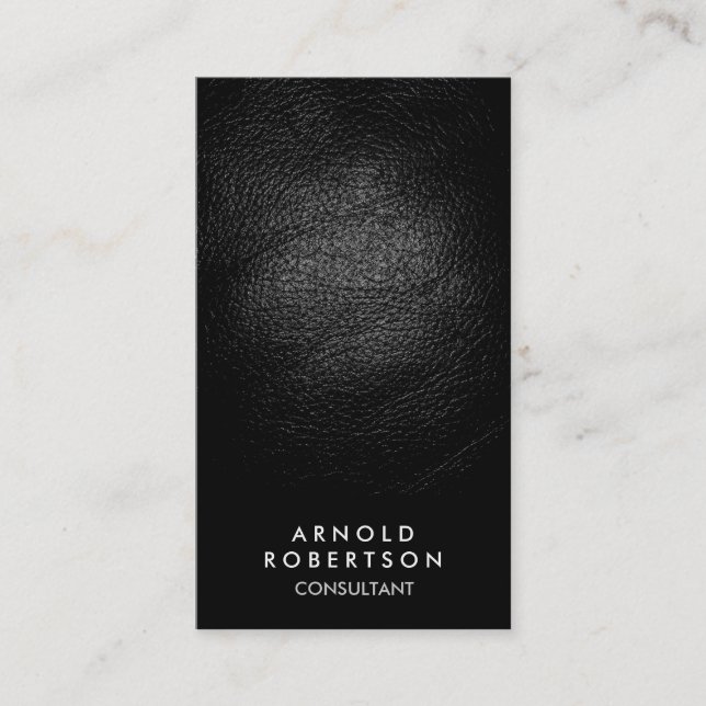 Leather Effect Black Consultor tarjeta de negocios (Anverso)