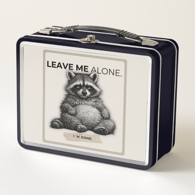 Leave Me Alone Raccoon Lunch Box | Funny Introvert (Anverso)
