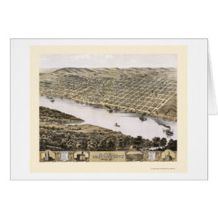 Leavenworth, mapa panorámico de KS - 1869