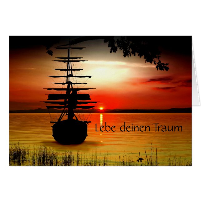 Lebe deinen Traum Grusskarte (Anverso (Horizontal))