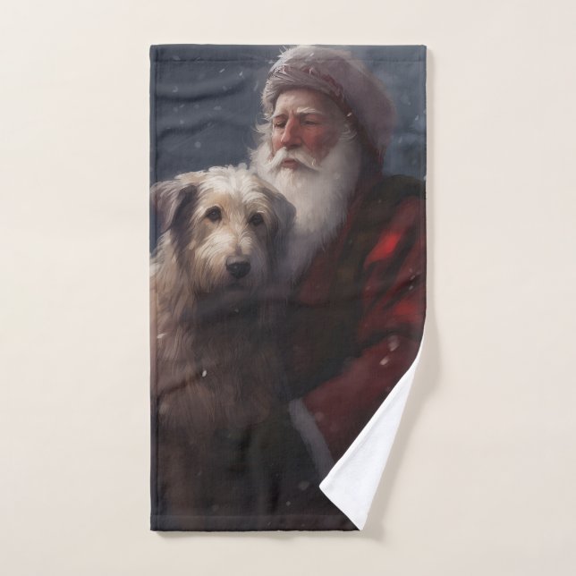 Lebrel con Santa Claus Festivo de Navidad (Toalla de mano)
