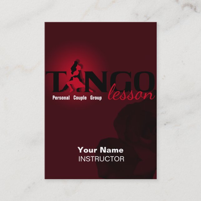 Lección de tango - Tarjeta de perfil - de negocios (Anverso)