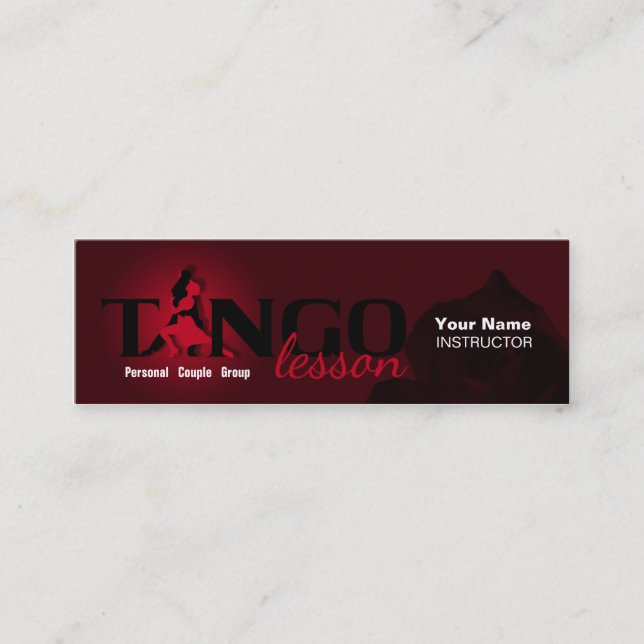 Lección de tango - Tarjeta de perfil para empresas (Anverso)