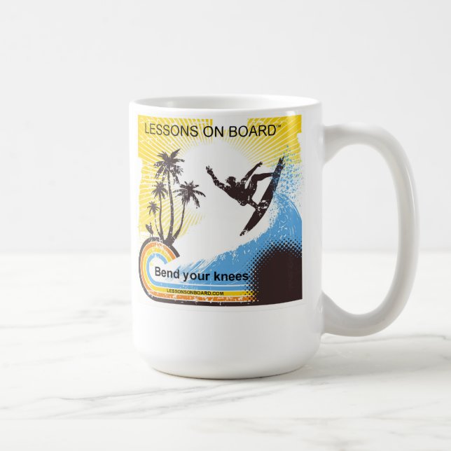 "Lecciones a bordo" curva su taza de las rodillas (Derecha)