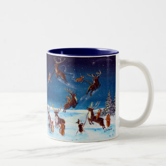 Lecciones Corgi del vuelo y taza del reno