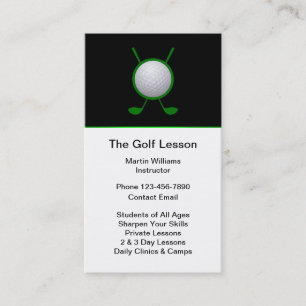 Lecciones de golf Tarjetas de visita vertical