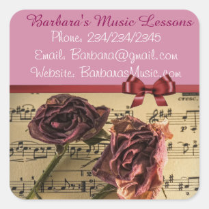 Lecciones de piano de música Pegatinas promocional