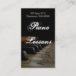 Lecciones de piano, instructor, tarjeta de present