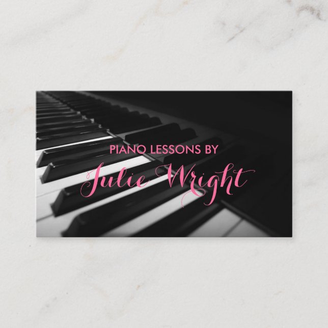 Lecciones de piano, tarjeta de visita del instruct (Anverso)