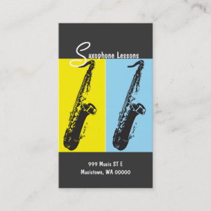 Lecciones de saxofón, instructor, tarjeta de prese