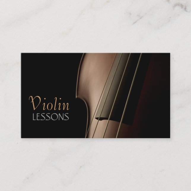 Lecciones de violín, música, tarjeta de presentaci (Anverso)
