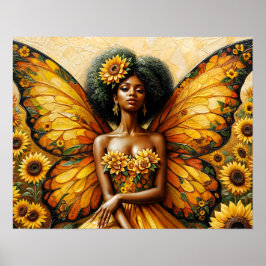 Leche afroamericana con arte afro y girasol