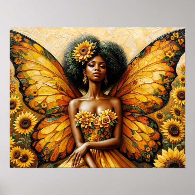 Leche afroamericana con arte afro y girasol (Frente)
