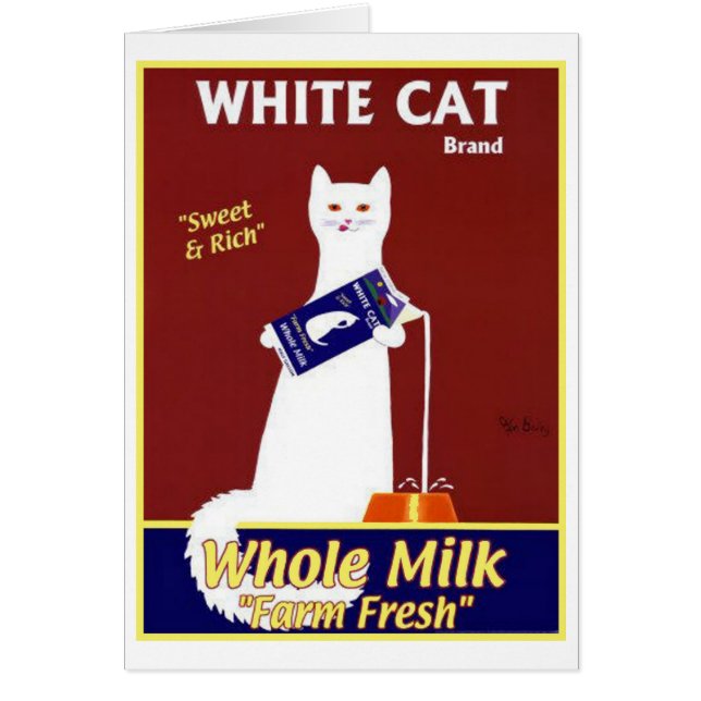 Leche entera de marca de gato blanco (Frente)