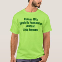 Leche humana para la camiseta de la defensa de los