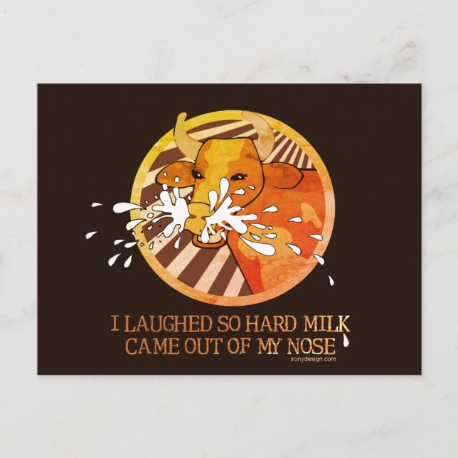 Leche para reír de vaca fuera de la postal de la n (Anverso)