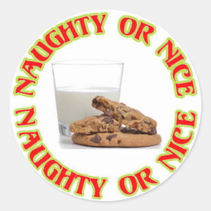 Leche traviesa o agradable y pegatinas de Navidad