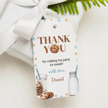 Leche Y Cookie Boy Gracias Etiqueta Fiesta De Cump