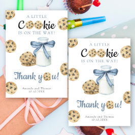 Leche y galletas Ducha bebé - Tarjeta de agradecim