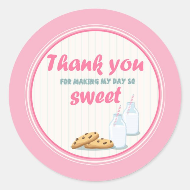 Leche y galletas Gracias Etiquetas Tags Cupcake To (Anverso)