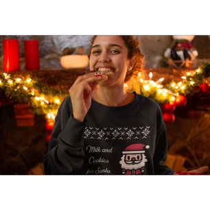 Leche y galletas para suéter de Navidades feos