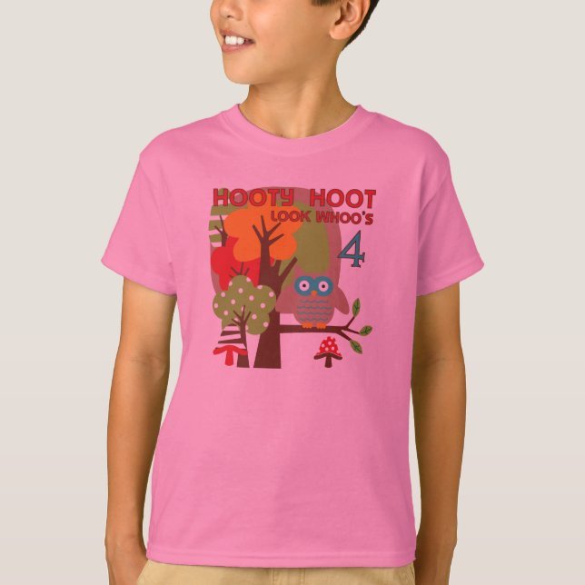 Lechuza 4 camisetas y regalos de cumpleaños de T (Anverso)