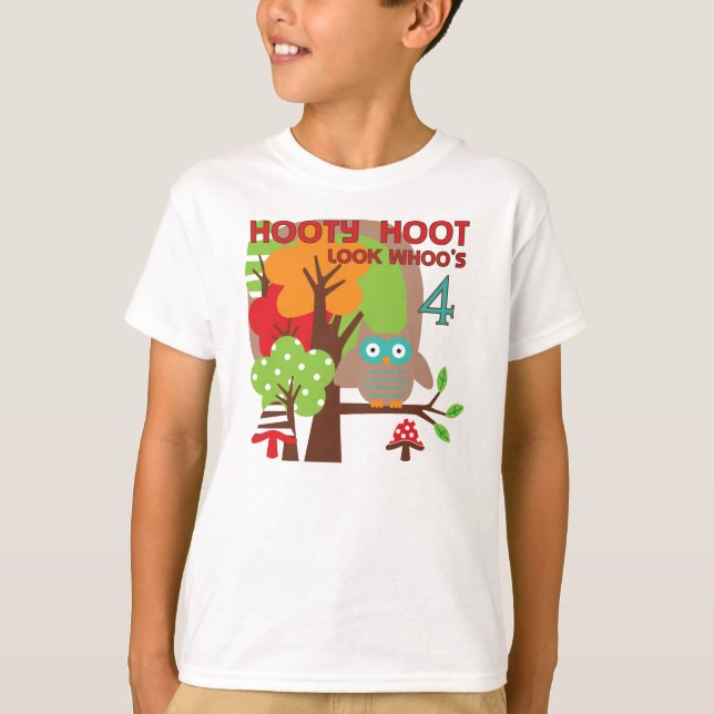 Lechuza 4 camisetas y regalos de cumpleaños de T (Anverso)