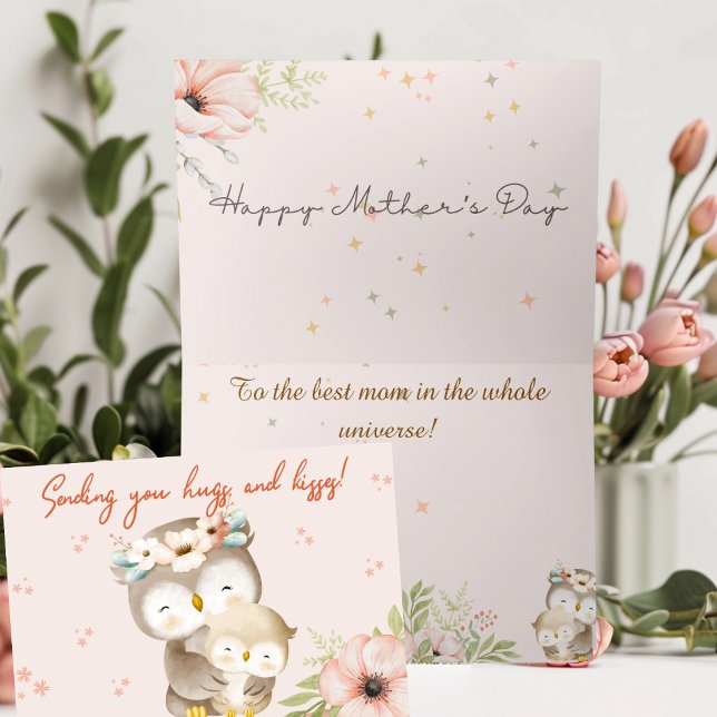 Lechuza Adorable Feliz Tarjeta del Día de la Madre (Subido por el creador)