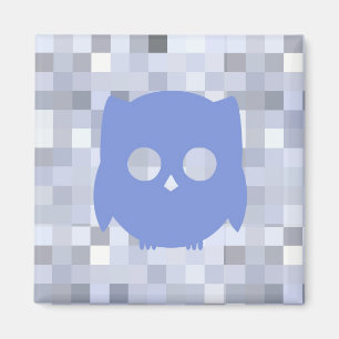Lechuza azul de 2 pulgadas imán