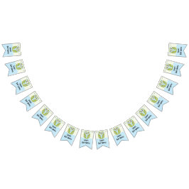 Lechuza Baby Shower en un cartel de árbol/azul y c