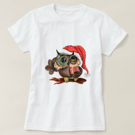Lechuza bebé camiseta con regalo para navidades
