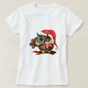 Lechuza bebé camiseta con regalo para navidades