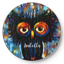 Lechuza brillante y sabia