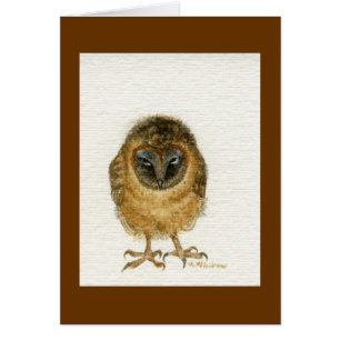 "Lechuza común hecha frente cenicienta "