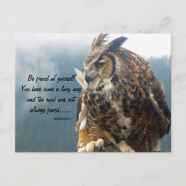Lechuza con carta postal