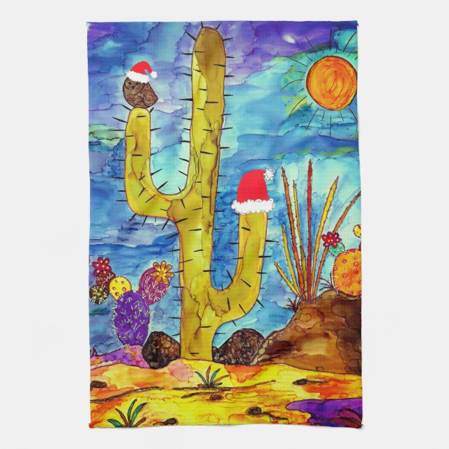 Lechuza de cactus del desierto en toalla de cocina (Vertical)