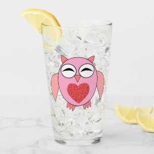 Lechuza de corazón de amor rosa