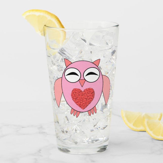 Lechuza de corazón de amor rosa (Anverso (hielo))