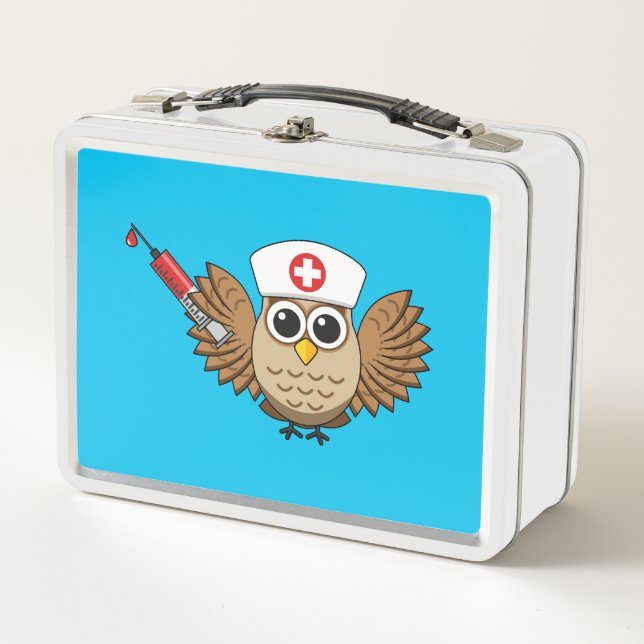 Lechuza de enfermera con Personalizado de jeringas (Anverso)